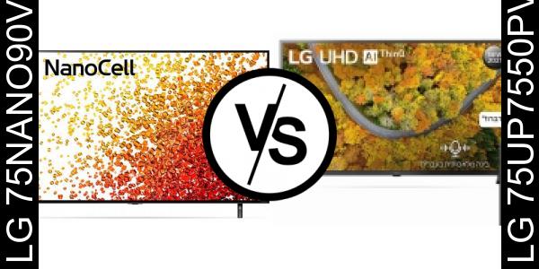 השווה בין LG 75NANO90VPA לבין LG 75UP7550PVC