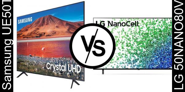 השווה בין Samsung UE50TU7100 לבין LG 50NANO80VPA
