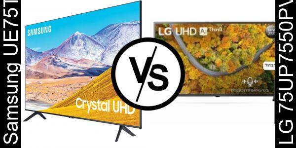 השווה בין Samsung UE75TU8000 לבין LG 75UP7550PVC